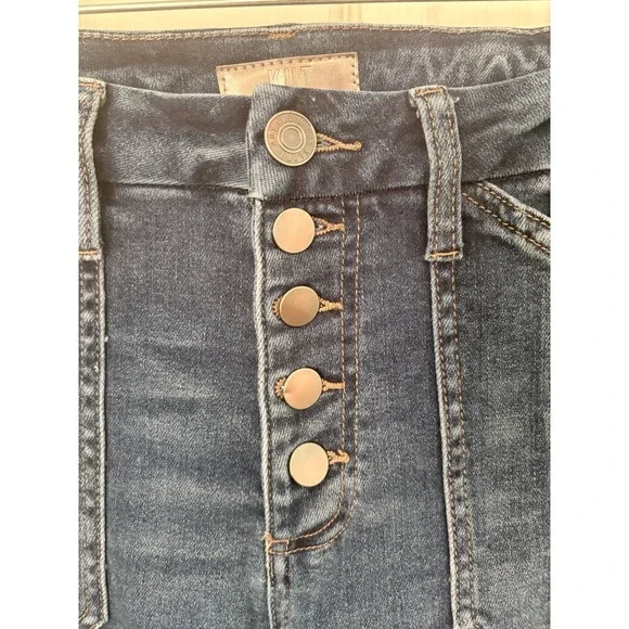 Kut From The Kloth Meg Jeans Womens 6 Blue Wide Leg High Rise Exposed Button Fly - Picture 4 of 12